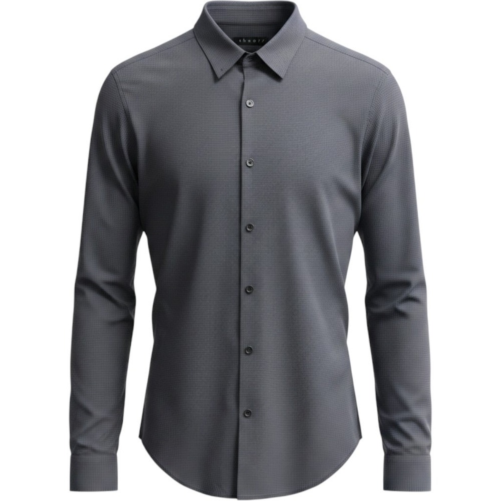 Theory Mens Medium Gray Button Down Shirt Cotton Blend Silky Texture